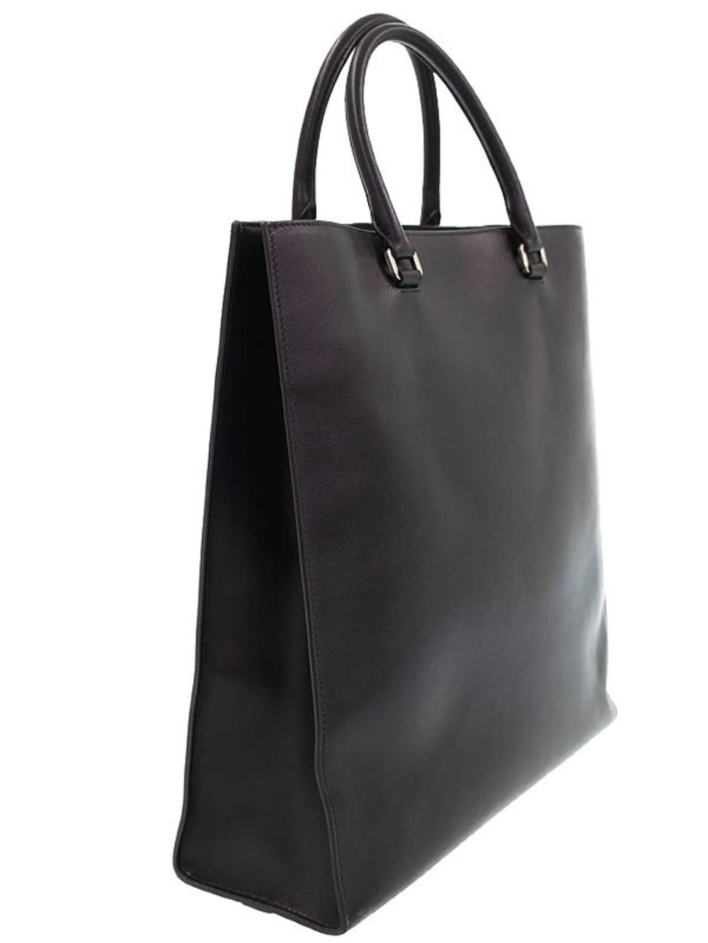 Prada Tote Spazzolato Leather Black embossed